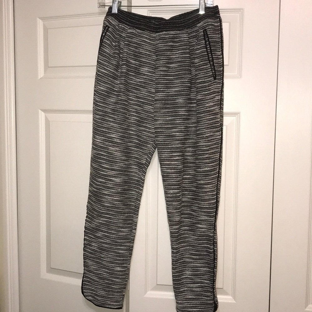 Leather trimmed pants